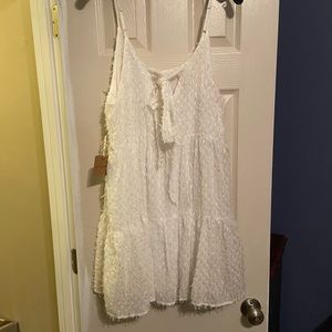 Fun white spaghetti strap dress, NWT